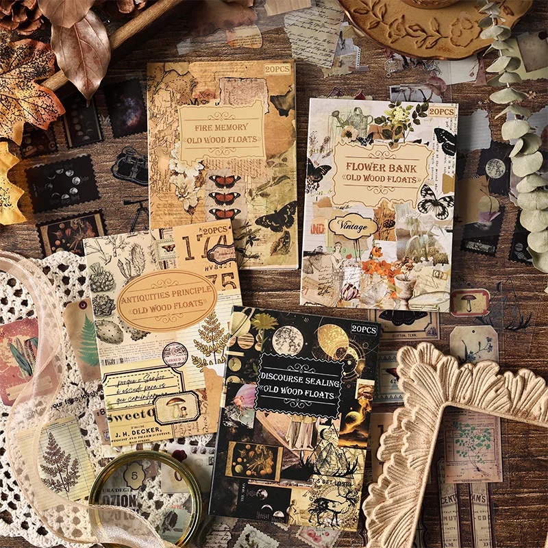 Vintage Collectible Books - 20 Lembar Buku Stiker Vintage Die