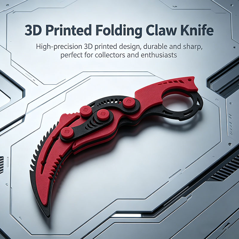 Vintage Collectible Knife - Pisau Cakar Lipat Gravitasi Cetak 3D,