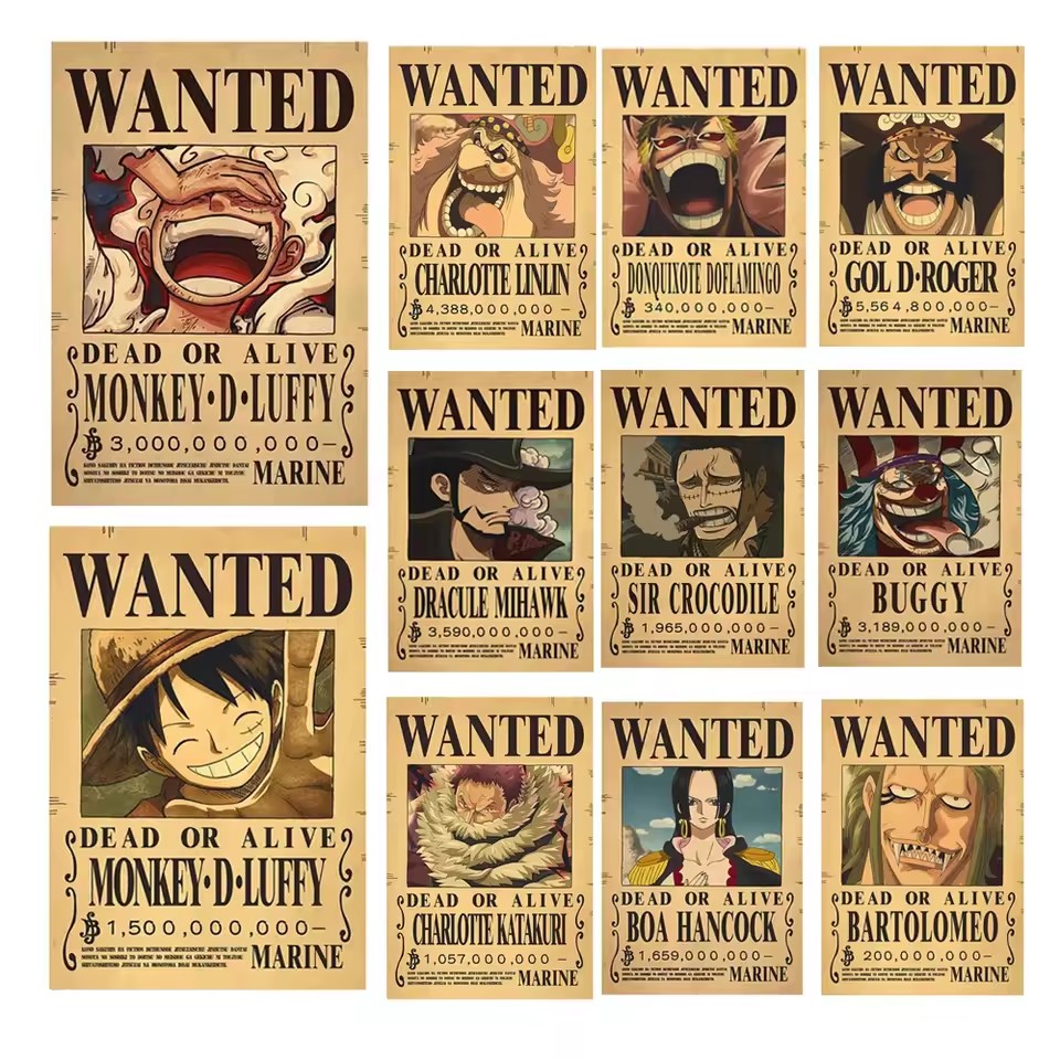 Vintage Toy Collector - Poster Anime One Piece Bounty Wanted
