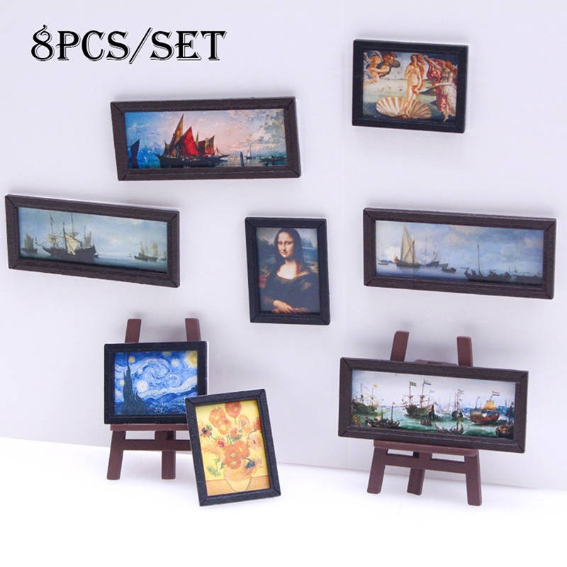 Vintage Toy Collector - 8 buah/set 1:12 rumah boneka miniatur