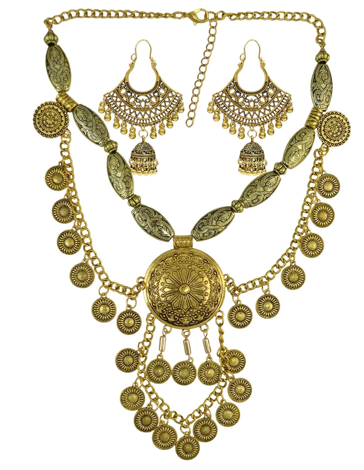 Vintage Collectible Coins - Kalung Choker Besar Etnik Boho &