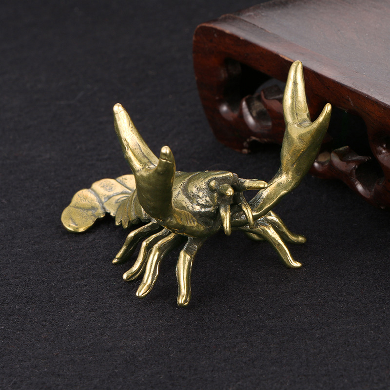 Ornamen Lobster Kuningan Padat - Vintage Collectible Furniture ulasan dan harga