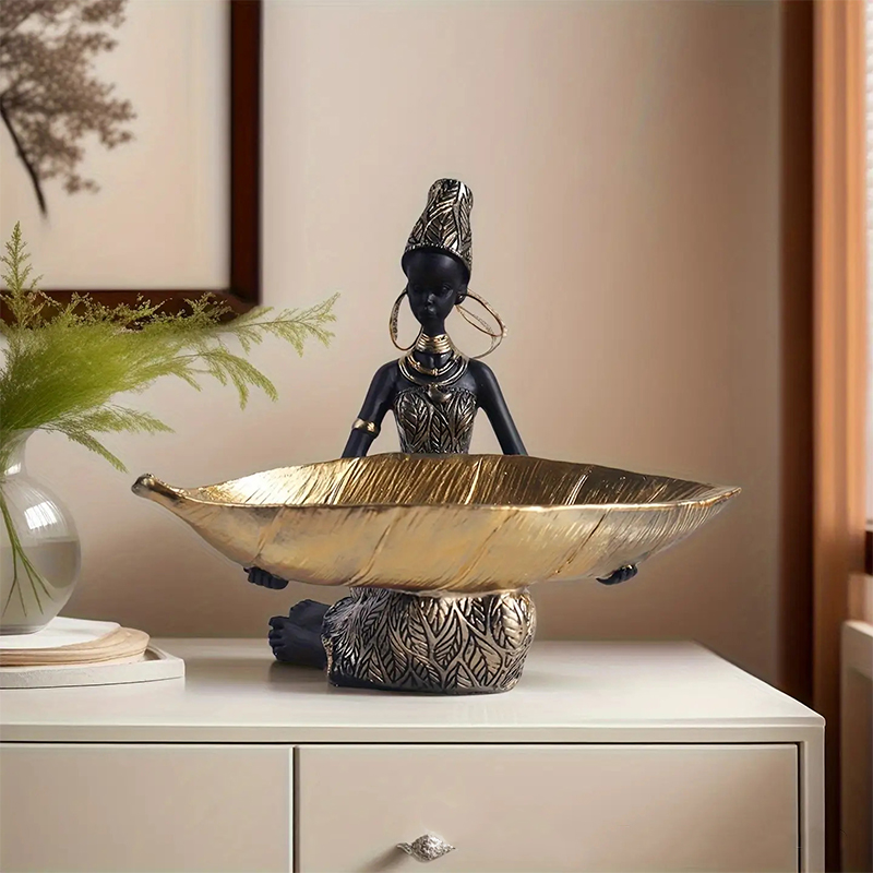 Patung Gadis Afrika Memegang P - Vintage Collectible Furniture ulasan dan harga