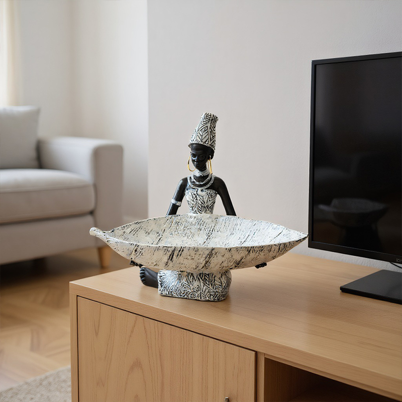 Patung Gadis Afrika Memegang P - Vintage Collectible Furniture ulasan dan harga