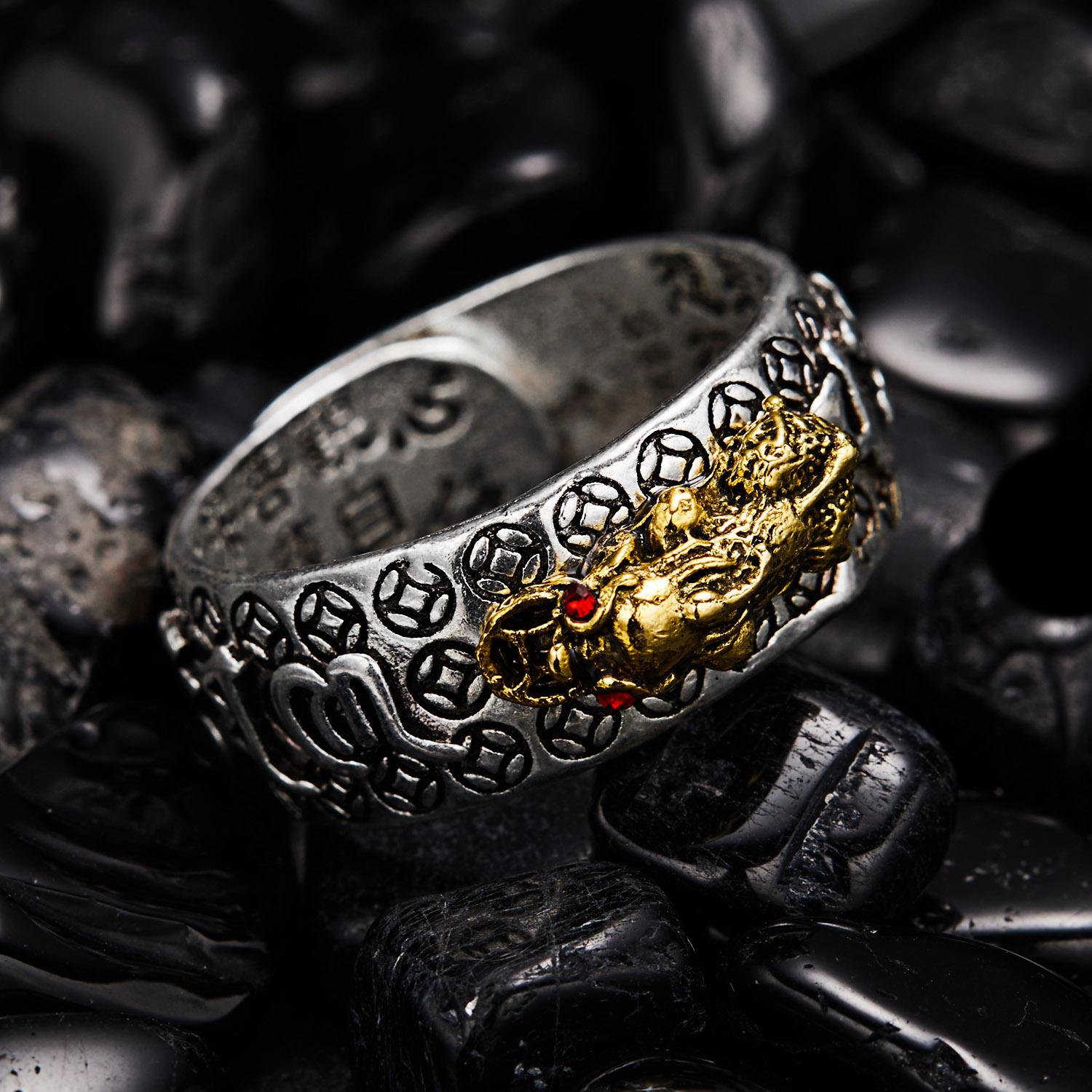 2 Buah/Set Cincin Pixiu Kuning - Vintage Collectible Coins ulasan dan harga