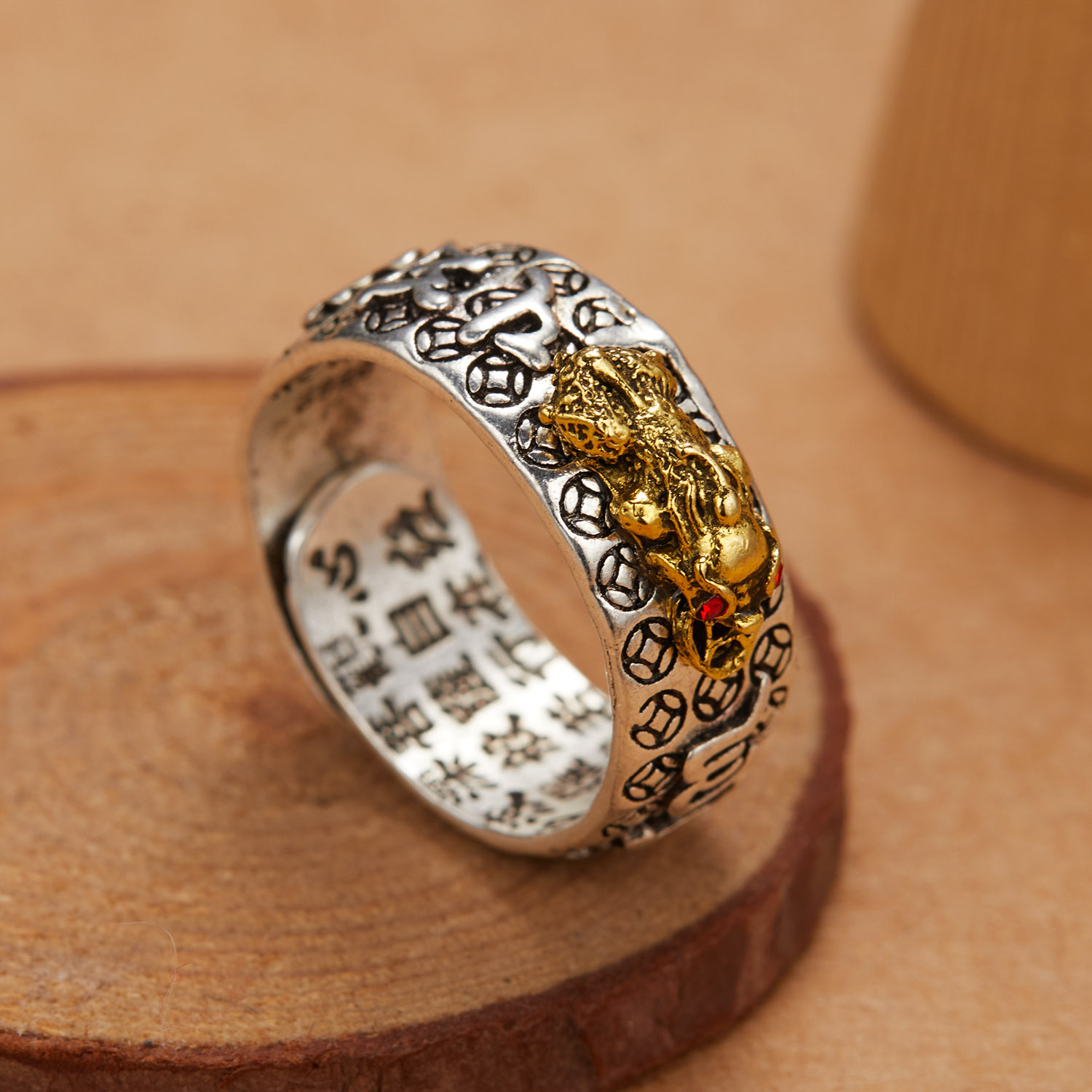 2 Buah/Set Cincin Pixiu Kuning - Vintage Collectible Coins ulasan dan harga