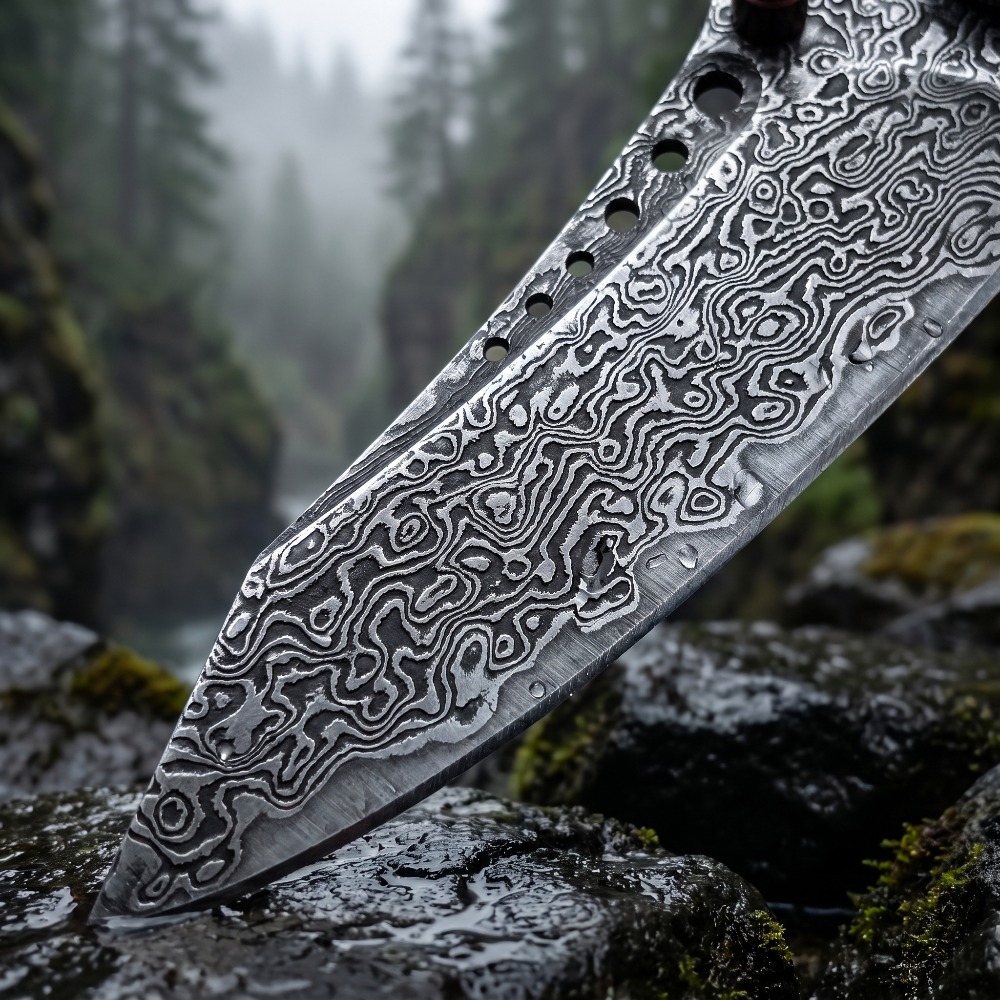 Pisau Lipat Pola Damaskus Keku - Vintage Collectible Pocket Knives ulasan dan harga