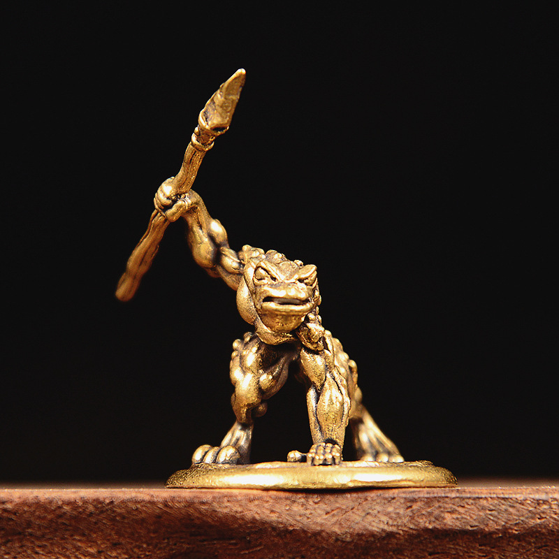 Patung Katak Prajurit Kuningan - Vintage Collectible Furniture ulasan dan harga