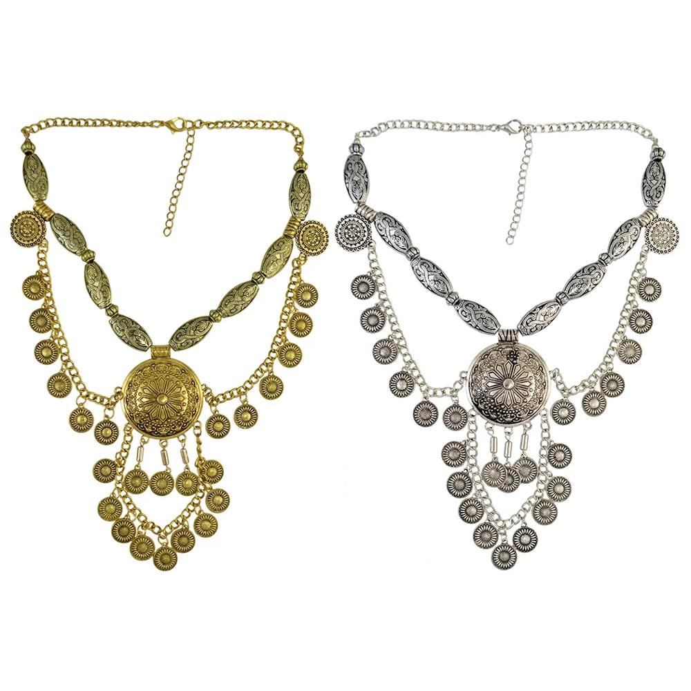 Kalung Choker Besar Etnik Boho - Vintage Collectible Coins ulasan dan harga